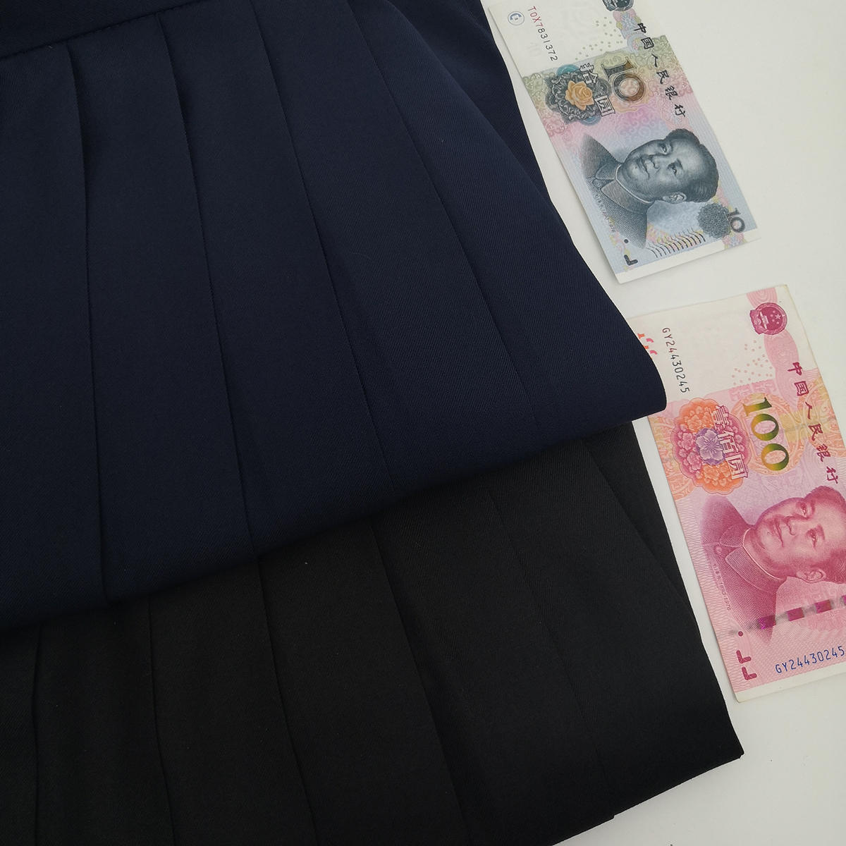 (Late-night Phantom) Pure Black Pink JK Uniform Dress Pure Color Plexu Skirt Student School Uniform Short Skirt Bad Long Dress