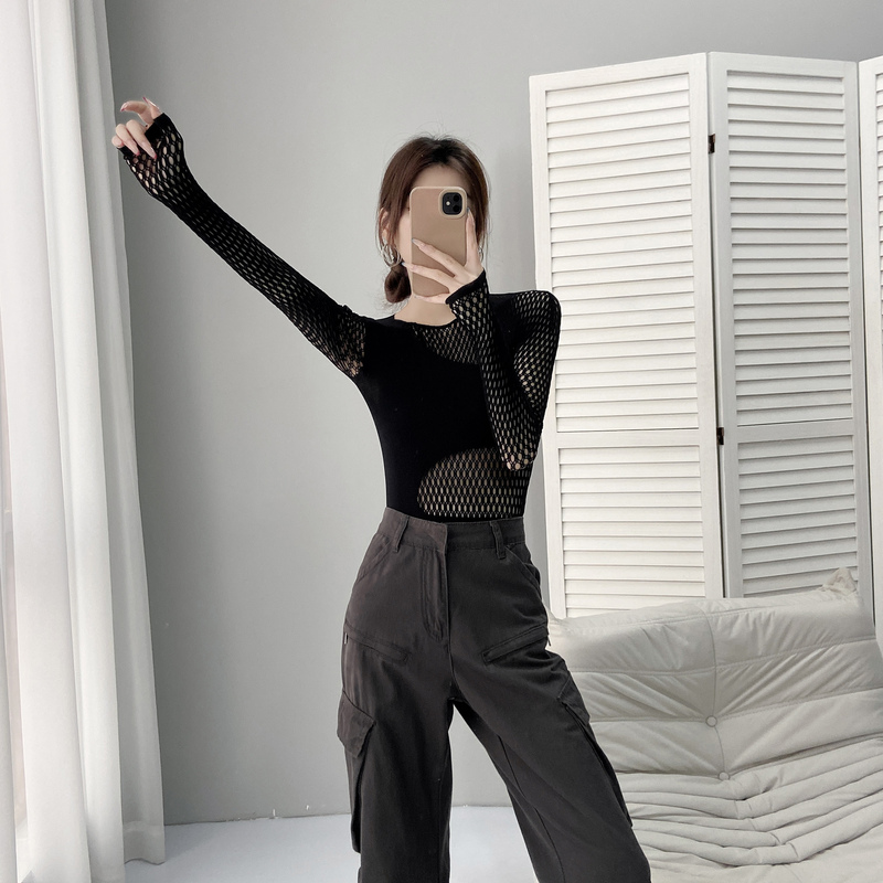 I Recommend a Sexy Mesh See-Through High-Waisted Long-Sleeve Slimming Yoga Bodysuit That Enhances the Figure