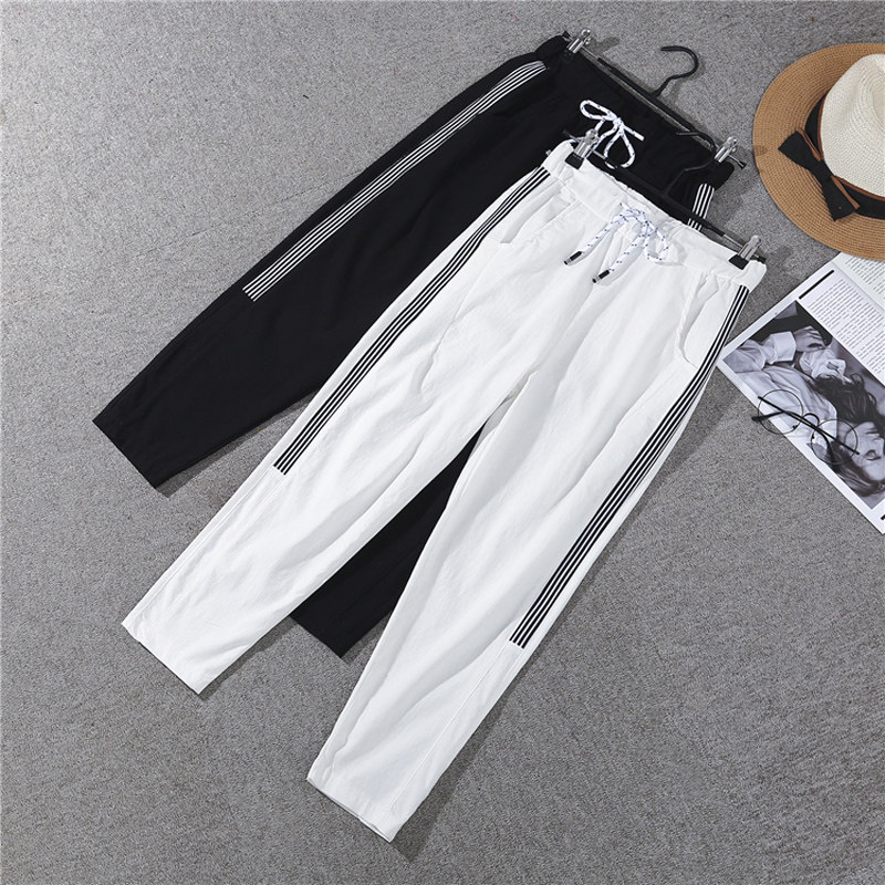 Korean ice silk pants children 2021 new thin section student sports pants loose straight cylinder 90% Harun casual pants