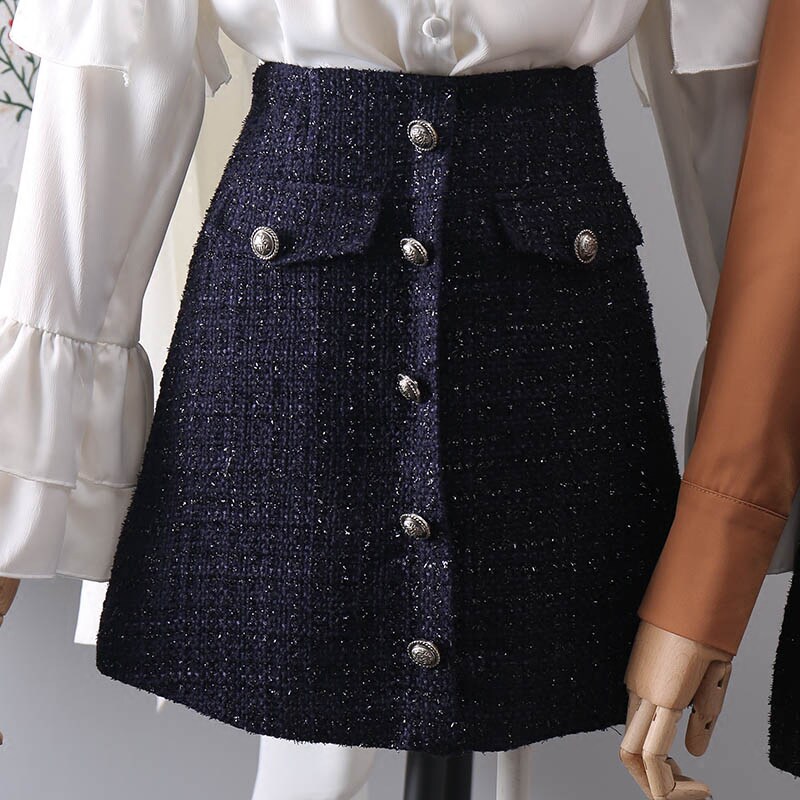South Korean Mao's half body skirt woman little scents 2021 Spring and autumn new display slim fit for a short skirt-Taobao