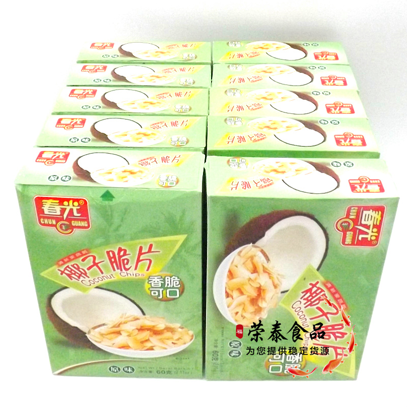 Hainan specialty spring coconut crisps 60g × 30 boxes of original mango roasted coconut slices and dried coconut pieces