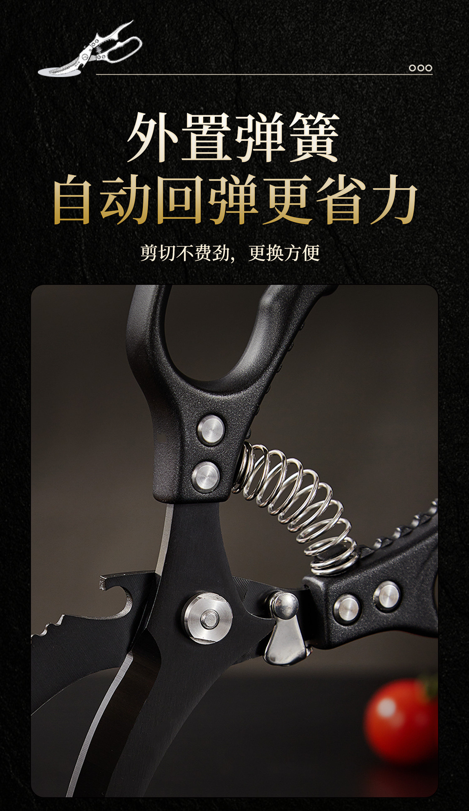 安享好物 安享B级厨房剪-张小泉锋芒 不锈钢 镀钛鸡骨剪  