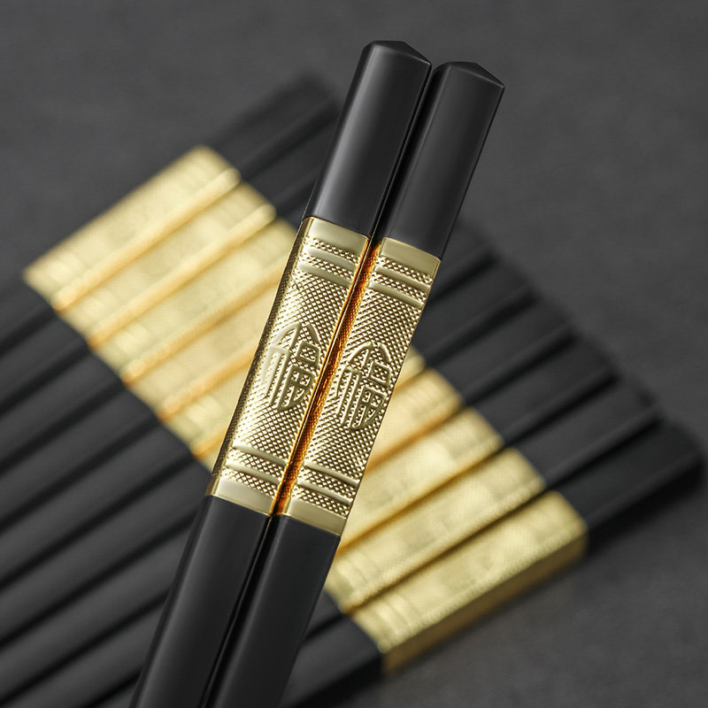 张小泉金筷合金筷子,金属压花创意套装,如何让你的餐桌更精致?-筷子-淘宝好物网