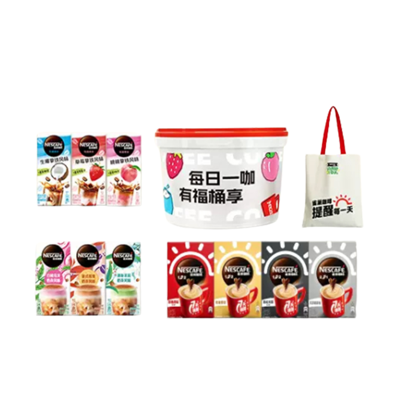 雀巢每日一咖有福桶享礼包果萃奶茶速溶咖啡