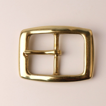 Zhang Ji workshop mens brass belt buckle pin buckle pure copper vegetable tanning leather belt buckle all copper pants with head clip pure copper