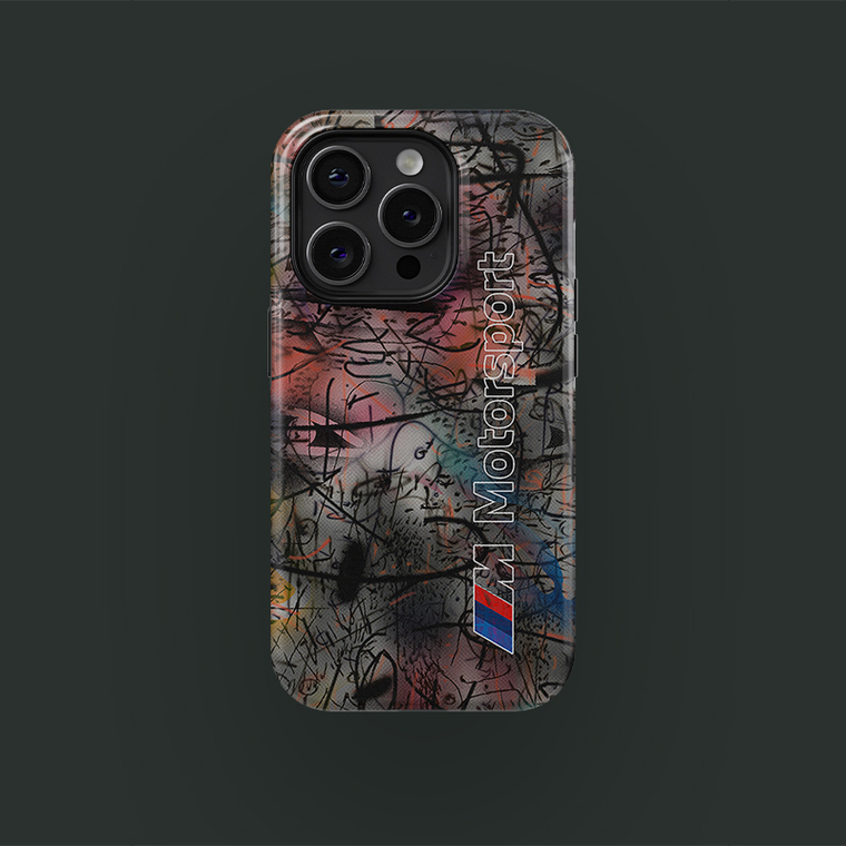 DIZZY Hybrid V8 Painted Art Illustration BMW M3 Motorsport Plus/Pro/Max – 16, 15, 14, 13, 12, 11 iPhone Case