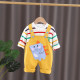 Baby spring overalls suit baby spring and autumn clothes 1 fashionable 3-year-old children's clothes boys spring two-piece trendy clothes set