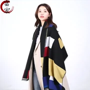 Khăn quàng cổ mùa thu và mùa đông nam nữ mùa xuân và mùa thu hè Hàn Quốc sử dụng hai màu sợi rắn sinh nhật nữ 2018 khăn lụa đen