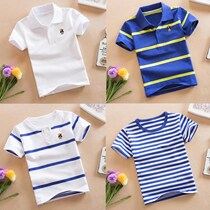 Clothes short sleeve T-shirt 3 little boy 4 Childrens suit 5 half sleeve boy 6T shirt 7 base shirt 8 dash shirt 9 years old 12 blue and white