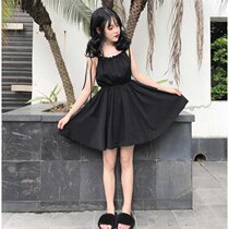 Summer dress new Korean version of hipster waist skinny dress dress 2017 women strapless students black dress