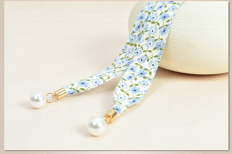 百搭女织带细腰带 窄款小碎花腰链配裙子打结长腰绳 珍珠装饰腰带详情11