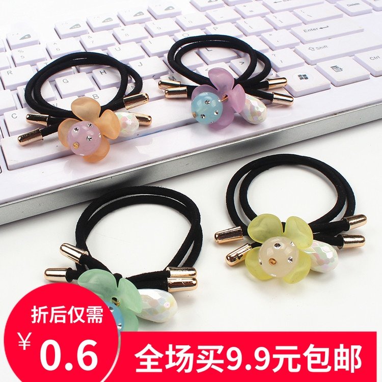 P40 Korean edition Hair Accessories Small Ornament Baby Zou Peel Gluten Pop Hair Ring Hair Braid Leather Rib Leather Ring Hair Ring
