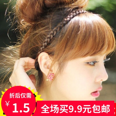 0054 Korean wig hair hoop braid hair hoop twist hair band hair ring wide side hair clip hair ring hair accessories headdress