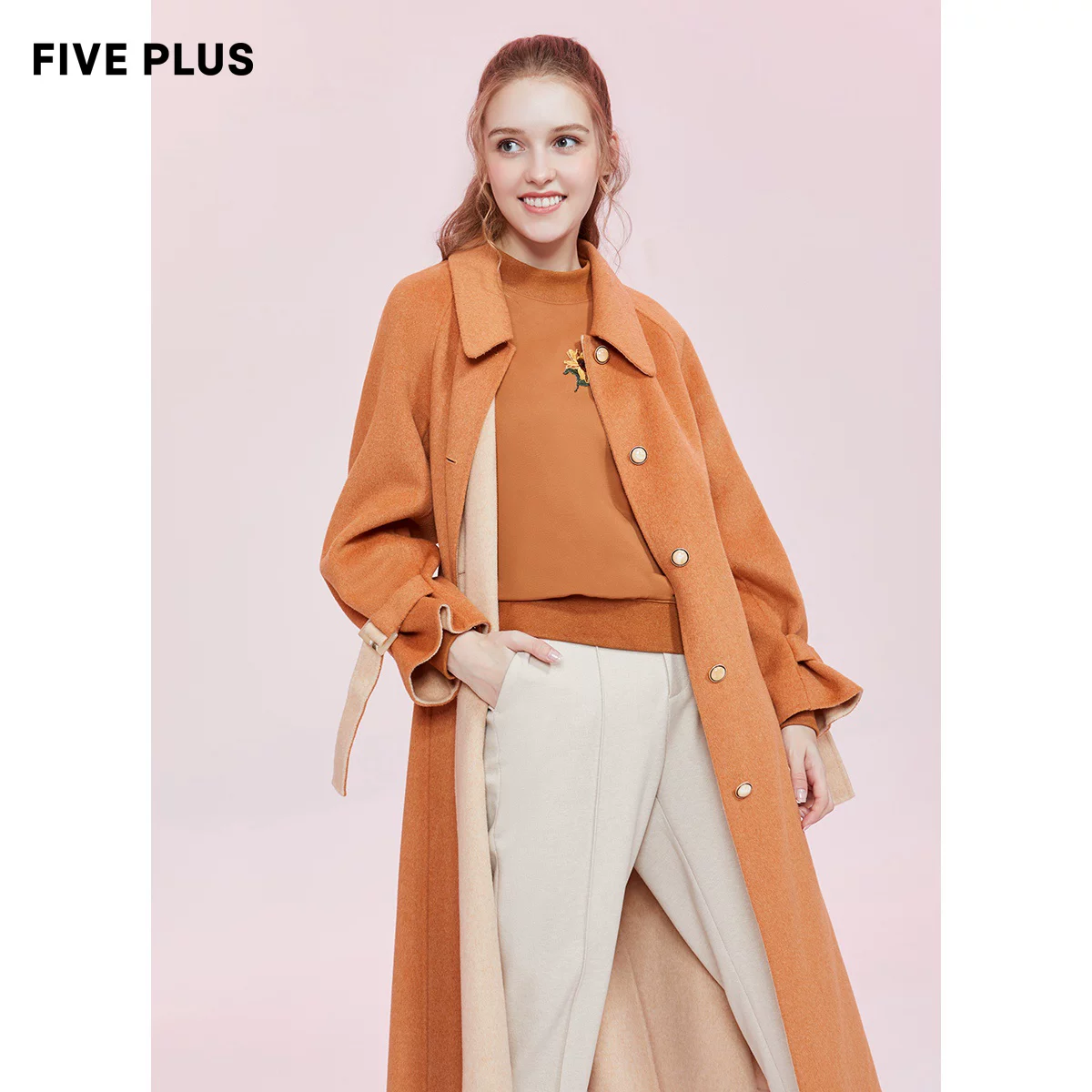 Down jacket, woolen double-sided woolen coat, long trench coat, 2020, oversize
