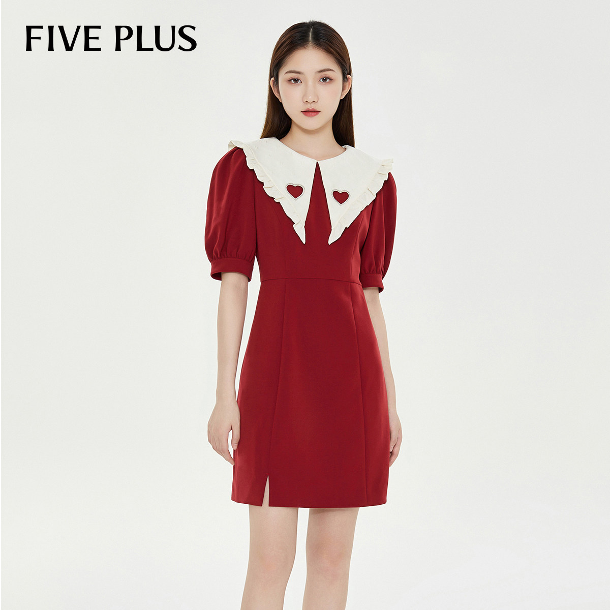 FIVE PLUS Liondress Girl fall wearing a lap girl sensation Big turns high waist Waistcoat Short Skirt Children Autumn Dress-Taobao