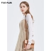 NĂM PLUS của Phụ nữ Mùa xuân Váy eo cao dài tay cao cổ Váy ngắn Tính cách xếp ly Khâu - Váy eo cao