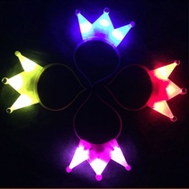 Luminous crown concert props party refueling hair hoop flash horn childrens day creative headwear custom new