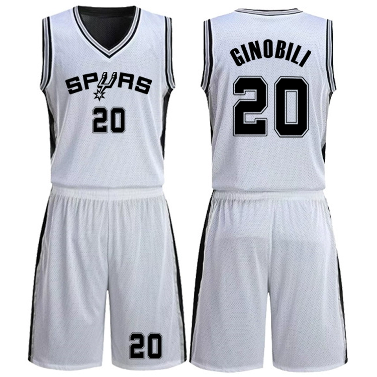 Hai bên mặc Spurs 21 Duncan jerseys nam đội bóng rổ đồng phục tùy chỉnh đồng phục đội thể thao phù hợp với in số