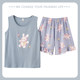 Yu Zhaolin Pajamas ແມ່ຍິງ summer ຝ້າຍ Vest ເສອແຂນສອງສິ້ນຊຸດງາມບາງ summer ຂະຫນາດໃຫຍ່ເຄື່ອງນຸ່ງຫົ່ມເຮືອນ