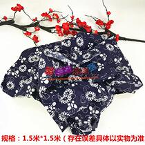 China National Wind Table Cloth Green Flower Cloth Pure Cotton Small Broken Flower Batik Cloth Blue Printed Cloth Material Blue Flower Cloth Dyeing Cloth