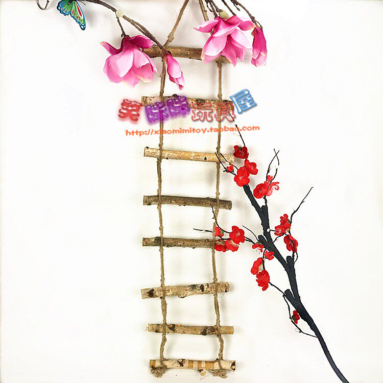 Kindergarten DIY Works Handmade Creative Decoration Emulation Solid Wood Ladders Aerial Hanging Accessories Dry Branches Wooden Ladders Hanging Accessories