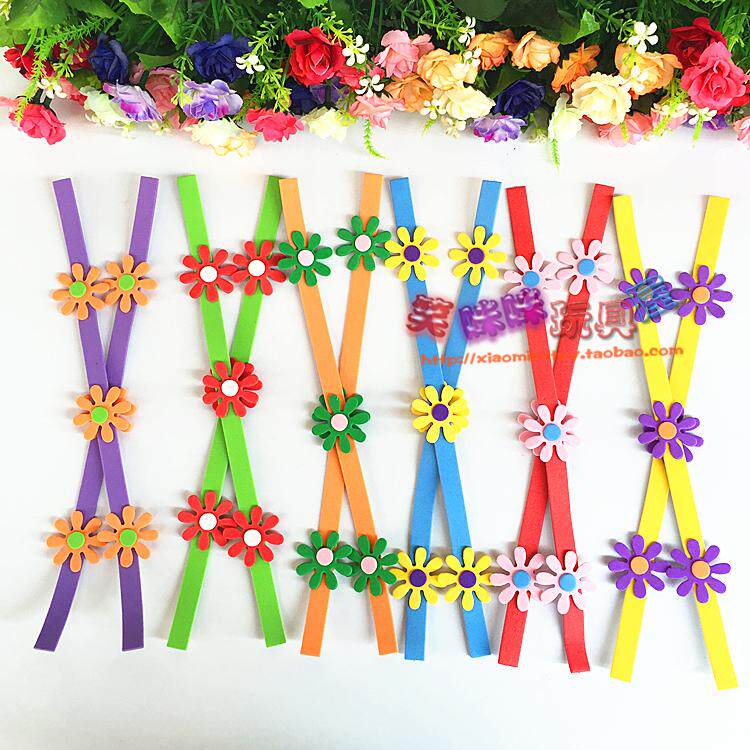 Kindergarten decoration primary school classroom environment foam flower railing wall stickers fence railing lace strip small flower decoration