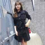 Куртка для влюбленных, осенняя демисезонная парная одежда, длинный джинсовый плащ, городской стиль, подходит для подростков, средней длины