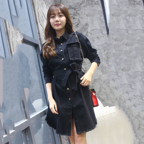 Куртка для влюбленных, осенняя демисезонная парная одежда, длинный джинсовый плащ, городской стиль, подходит для подростков, средней длины