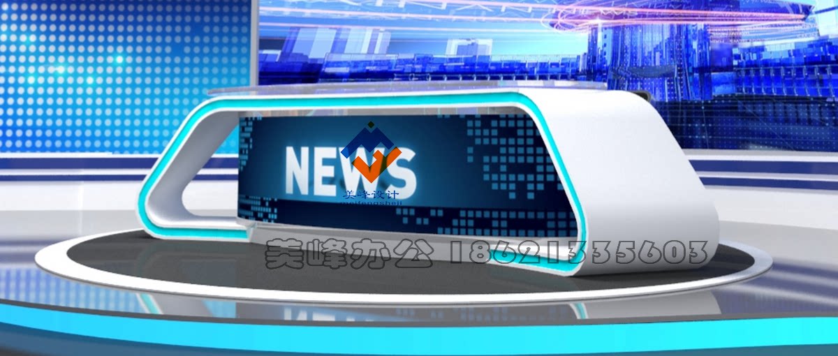 New anchor station fashion broadcast table news host station live table TV media news table professional studio