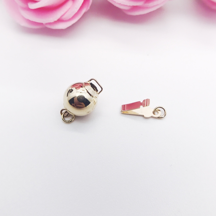 Mới đèn lồng vàng 14K khóa thẳng hạt ngọc mịn vòng cổ vòng chân vòng tay khóa bí ngô khóa trang sức phụ kiện - Vòng chân vòng chân nữ đẹp