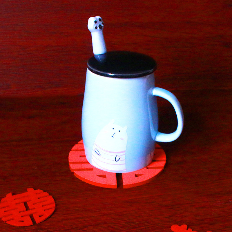 Chuanghang wedding wedding decoration supplies wedding creative happy word tea coaster fruit plate pad