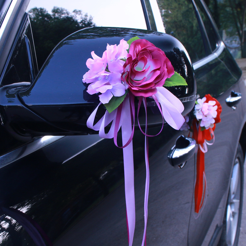 Chuanghang wedding flower car decoration wedding car decoration flower simulation car flower decoration decoration flower knot wedding car head decoration flower