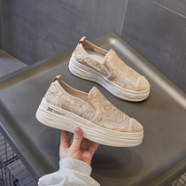 Never tired feet fisherman shoes womens summer slip-on shoes thick-soled hollow casual flat-soled loafers breathable