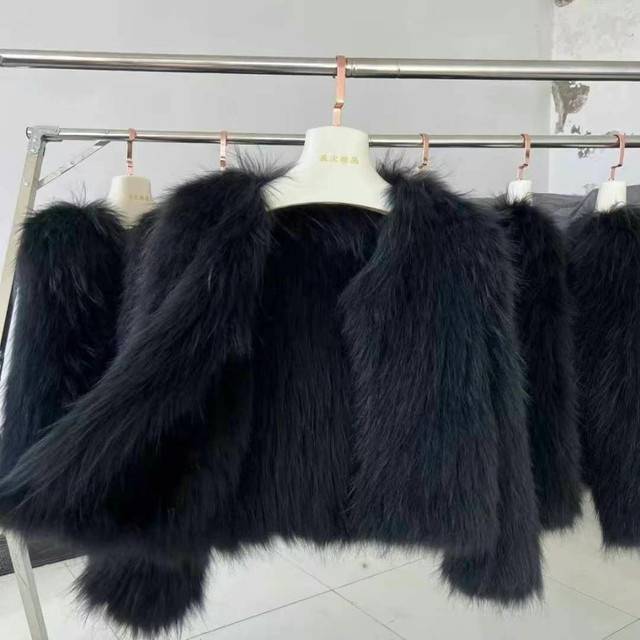001 New raccoon fur encrypted thickened double-sided woven clothes fashionable women's versatile 50 styles long sleeves