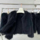 001 New raccoon fur encrypted thickened double-sided woven clothes fashionable women's versatile 50 styles long sleeves