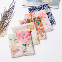 Childrens silk small square scarf girl thin mulberry silk scarf baby windproof autumn winter silk scarf boy baby scarf