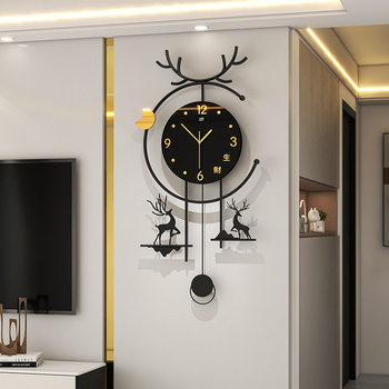 Light luxury restaurant punch-free silent wall clock