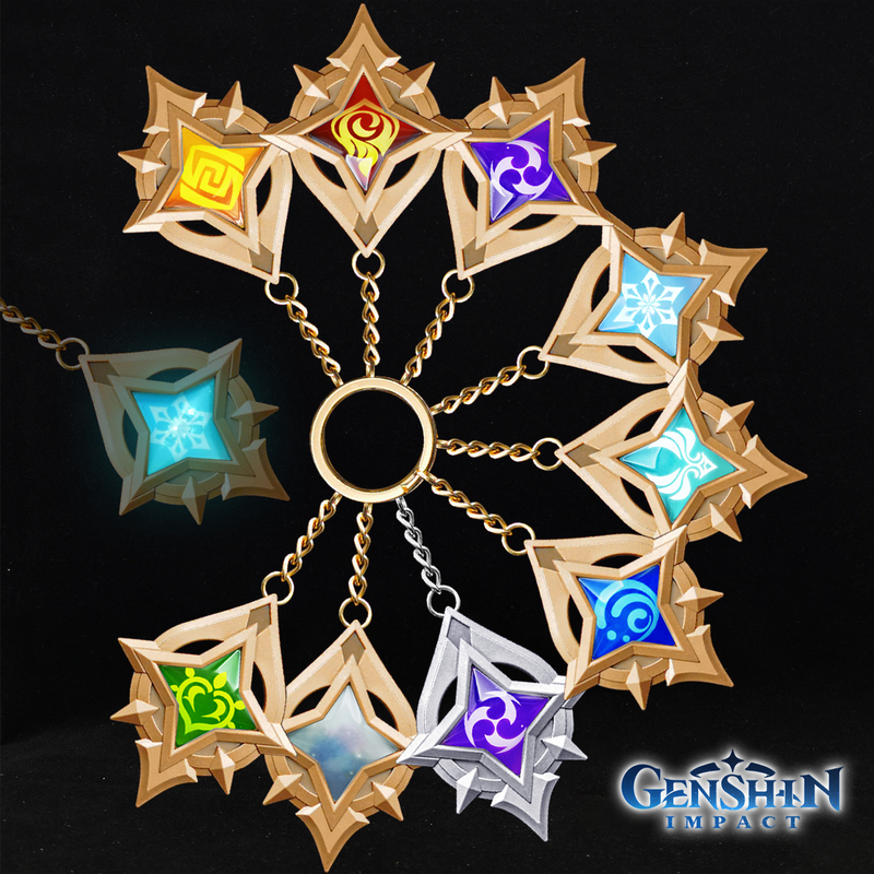 Sandonne Luminous Eye of God Genshin Impact Danica Aodetano Winter Star Wedge Keychain Backpack Pendant