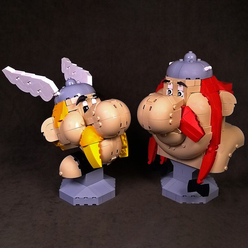 Xlmocs Gaulic Heroes Telyx and Obelik Small Particle Building Block Game Figures Xlmocs Gaulic Heroes Telyx and Obelik Small Particle Building Block Game Figures