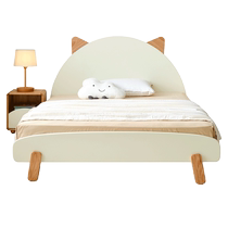 Quanyou Home Childrens Bed Nordic Style Bedroom 1 5m Solid Wood Bed Heightened Large Bed Screen Kitten Bed DW7002