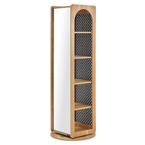 Quanyou Home Modern Simple Small Apartment Living Room Bedroom Full-length Mirror Integrated Corner Storage Bookcase 600657