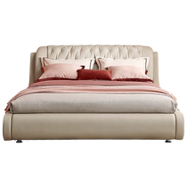 Quanyou Home Leather Bed Modern Simple Master Bedroom High-end Luxurious King Bed 1 8m Light Luxury Double Marriage Bed 105052