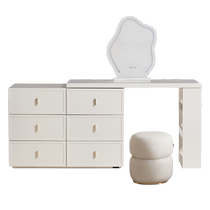 Quanyou Home Cream Style Dressing Table Small Apartment Retractable Cupboard Integrated Dressing Table