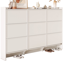 Quanyou Home Cream Style Shoe Cabinet Home Doorway Indoor New Ultra-Thin Entrance Cabinet One-piece Wall-Based 129583