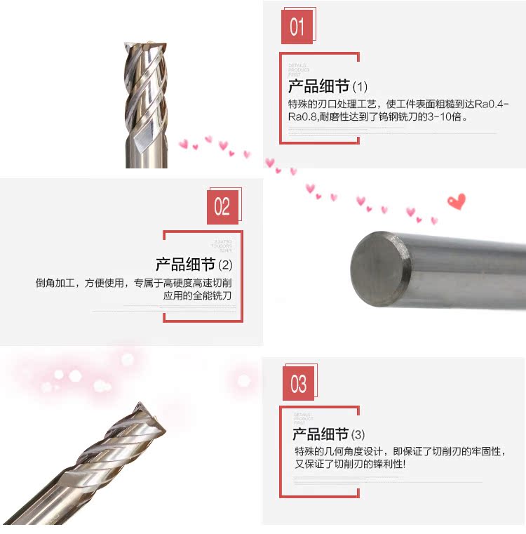 Máy cắt cermet end mill Công cụ CNC 45 ° vát dao đúc khuôn lưỡi dài bốn lưỡi với siêu cứng - Dụng cụ cắt