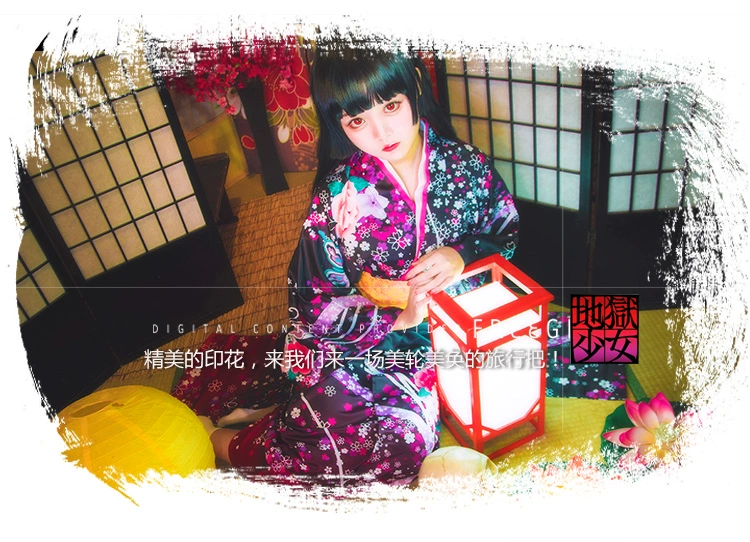 Cô gái địa ngục yêu COS quần áo nhỏ tình yêu Sangha cosplay trang phục nữ Zhen tay áo kimono đầy đủ tóc giả