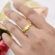 Nhẫn hình trái tim nữ chỉ số nhẫn ngón tay có thể điều chỉnh giả vàng cá tính cát vàng Đơn giản nhẫn nữ 24k thời gian dài không phai nhẫn lông đuôi voi