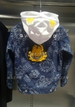 Promotional fast hair Fun childrens clothing autumn winter style Garfield cat ears boys and girls children parent-child denim coat GW995GAL0