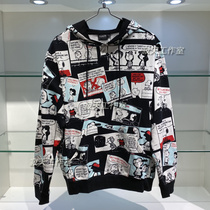 Spot Fun Tide brand Autumn Winter men and women couples full printing Snoopy loose hooded pullover sweater DU120101B