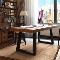 American Iron Art Solid Wood Desk Brief Computer Desk Desktop Home Bookcase Bedroom Writing Desk Bench Desk